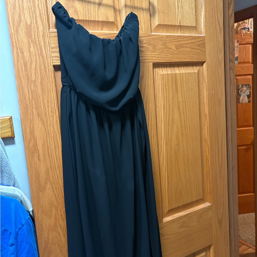 New Look Black Strapless Draped Maxi Dress